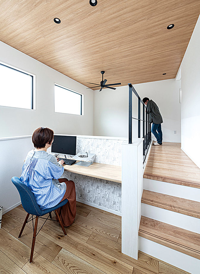 辰巳住宅 【間取り図有/ペットと暮らす】北欧スタイル×吹き抜けリビング×スキップフロア。スムーズ動線の家の建築実例画像8