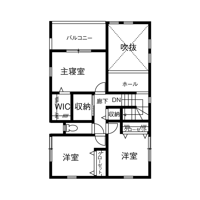 辰巳住宅 「キッズスペース＆ゲームルーム」暮らしを楽しむ家の間取り図（３LDK+DEN）２階