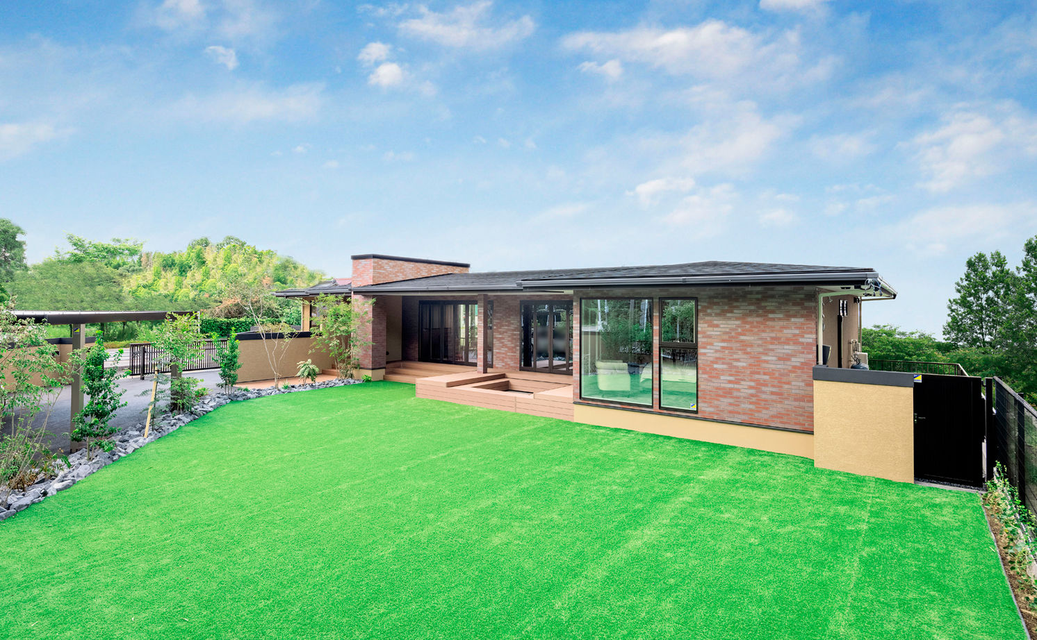 ロイヤルウッド 【38坪×平屋×非日常】家に帰るのが「旅」になる。水平ラインが際立つ平屋で、日常を離れてスイッチオフの建築実例画像13