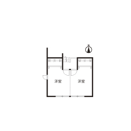 間中工務店 【2000万円台・間取り図有・自然素材系】木の心地良さが気持ちいい。女性目線の使いやすさが光る平屋＋αの家の間取り図（4LDK）２階