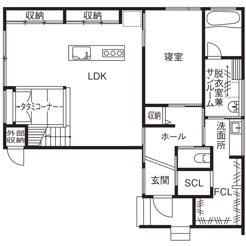 アントール 【2500万円～2999万円／趣味／間取図】ホームシアターで映画を楽しむ！ホテルライクなデザインの住まいの間取り図（5LDK+畳コーナー+FCL）1階
