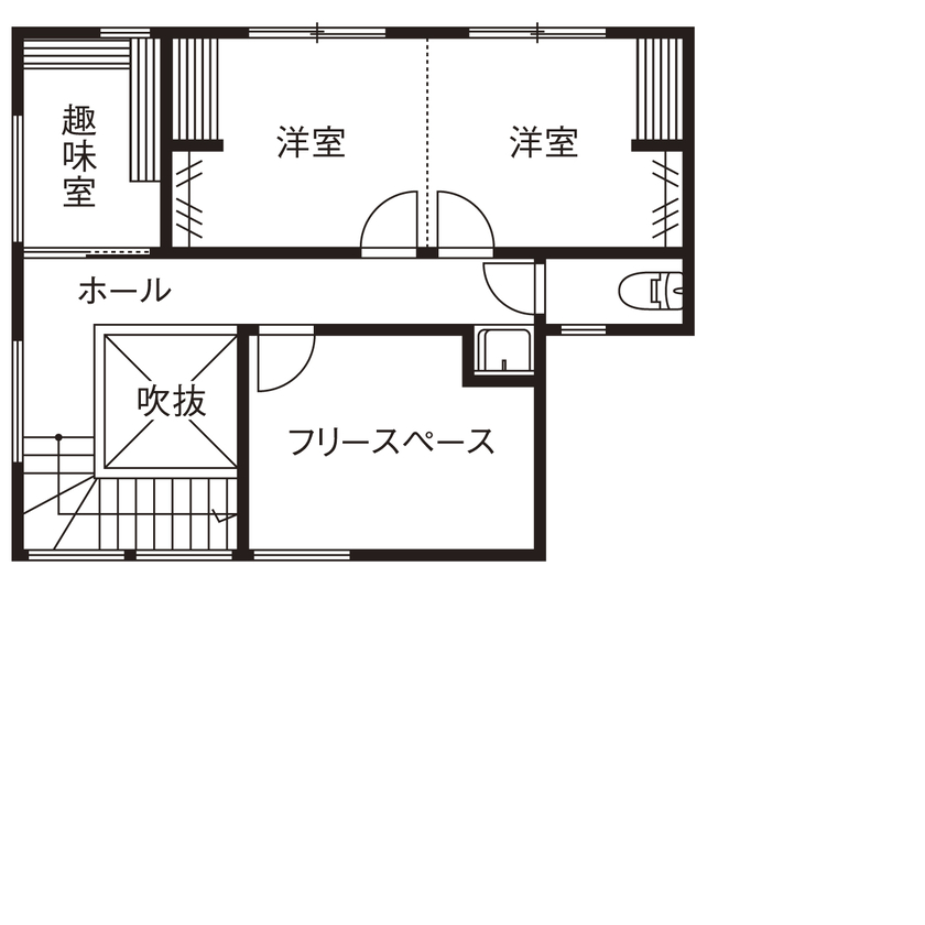 アントール 【2500万円～2999万円／趣味／間取図】ホームシアターで映画を楽しむ！ホテルライクなデザインの住まいの間取り図（5LDK+畳コーナー+FCL）2階