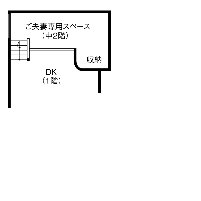 木のすまい工房 【2000万円台／ペット／賃貸併用／間取図有】飼い主とペットの関係を叶えた「ドッグサロン＆賃貸併用住宅」の間取り図（1LDK+賃貸部分）中2階