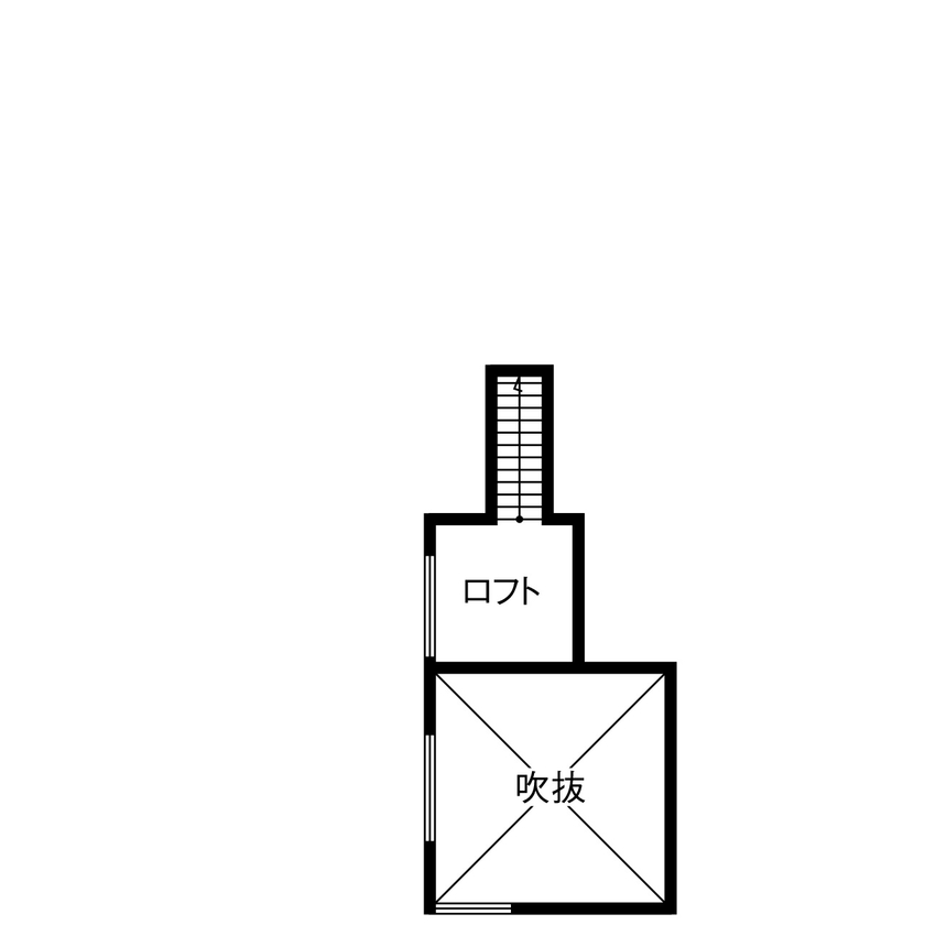 木のすまい工房 【2000万円台／平屋／ペット／自然素材／間取図有】愛猫と穏やかに暮らす明るい木の平屋の間取り図（2LDK＋ロフト）ロフト