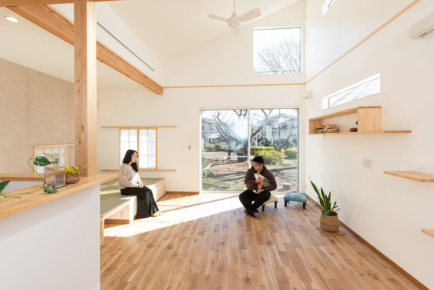 木のすまい工房 【2000万円台／平屋／ペット／自然素材／間取図有】愛猫と穏やかに暮らす明るい木の平屋の建築実例画像