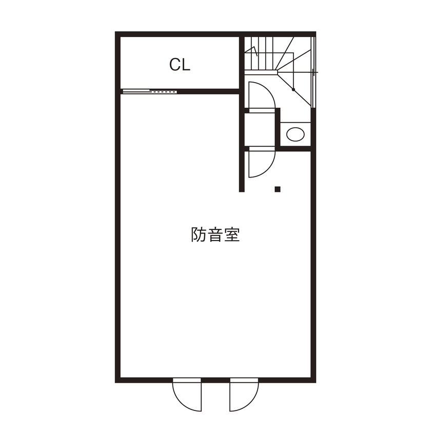 洛斗コーポレーション 【狭小地/3階建て/防音室】限られたスペースを活用し、音楽など趣味を楽しめるシックモダンな家づくりの間取り図（2LDK）3階