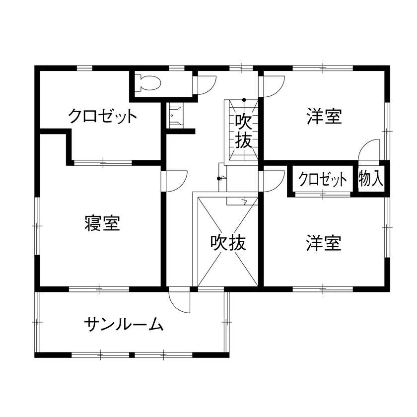 木暮らし工房サンハウス 【間取り図有／2000万円台後半／和モダン】木の温もりと力強さに包まれる、新しくて懐かしい和モダンの家の間取り図（4LDK）2階