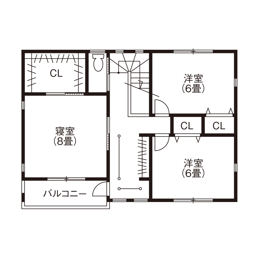リンクワークス 【郡山市｜1780万円/延床33坪】自然素材たっぷりで、家事動線や収納にこだわった、子育てしやすいローコスト住宅の間取り図（4LDK）2階