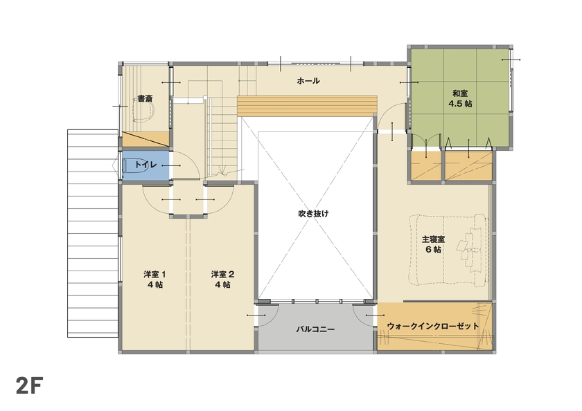 三和エステート 【注文住宅/間取りあり】本が主役の家の間取り図（4LDK）２階