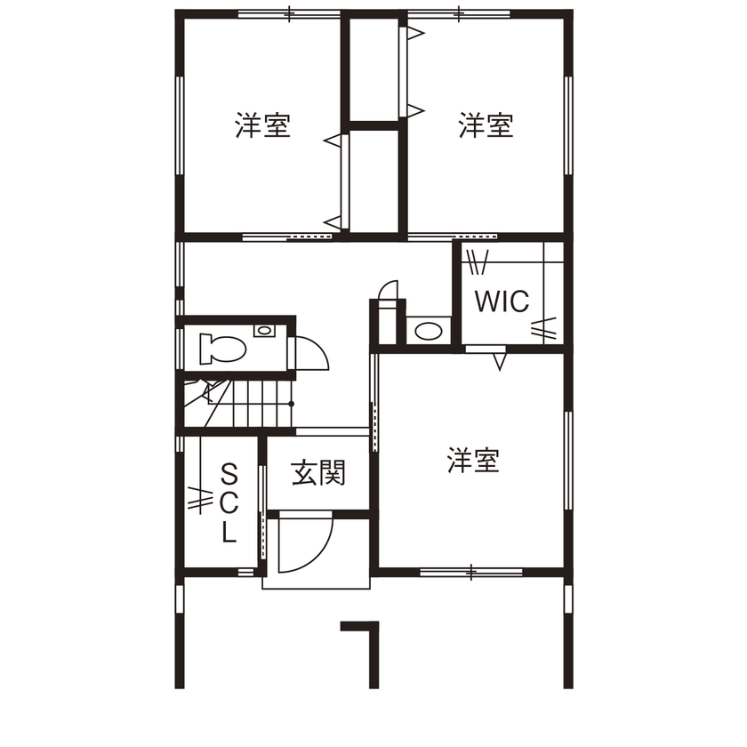 フロックス 【大阪/2000万円台/延床35坪/間取り図有】シンプルモダンでおしゃれな外観と電力は自給自足で省エネにの間取り図（4LDK）1階