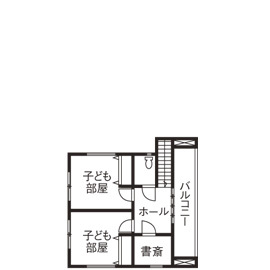 thinks  【3,200万円台/ナチュラルモダン】ガレージ、薪ストーブ、自然素材。コーディネートで魅せる大人の空間の間取り図（4LDK）2階