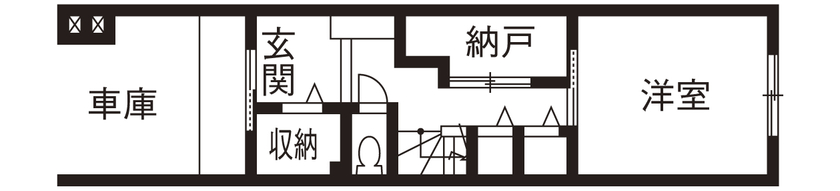 桝田工務店 【大阪市内|2000万円台|3階建て|20坪|間取り図有】長屋から建て替えた間口3.2ｍの驚くほど光の入る4LDK の間取り図（4LDK）1階