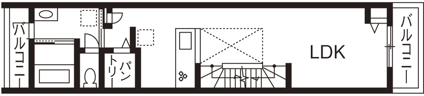 桝田工務店 【大阪市内|2000万円台|3階建て|20坪|間取り図有】長屋から建て替えた間口3.2ｍの驚くほど光の入る4LDK の間取り図（4LDK）2階