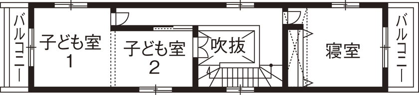 桝田工務店 【大阪市内|2000万円台|3階建て|20坪|間取り図有】長屋から建て替えた間口3.2ｍの驚くほど光の入る4LDK の間取り図（4LDK）3階