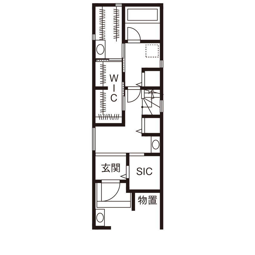 桝田工務店 【大阪市阿倍野区│3階建て│狭小地20坪】街なかで青空とグランピング気分を愉しむ、屋上のある都市型住宅の間取り図（3LDK）1階