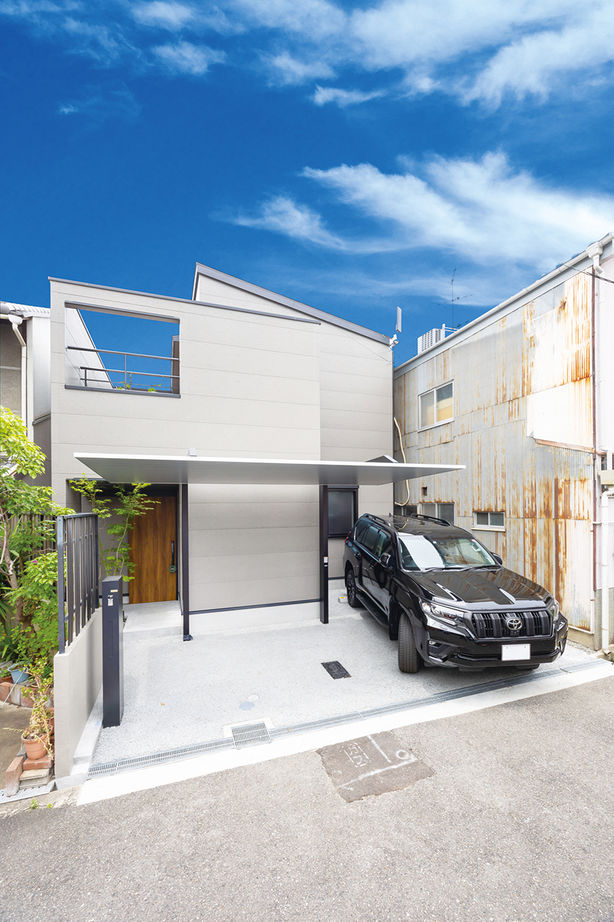 桝田工務店 【大阪市阿倍野区│2階LDK│3000万円台｜間取り図有】住宅密集地とは思えない大空間　青空リビングのある家の建築実例画像2