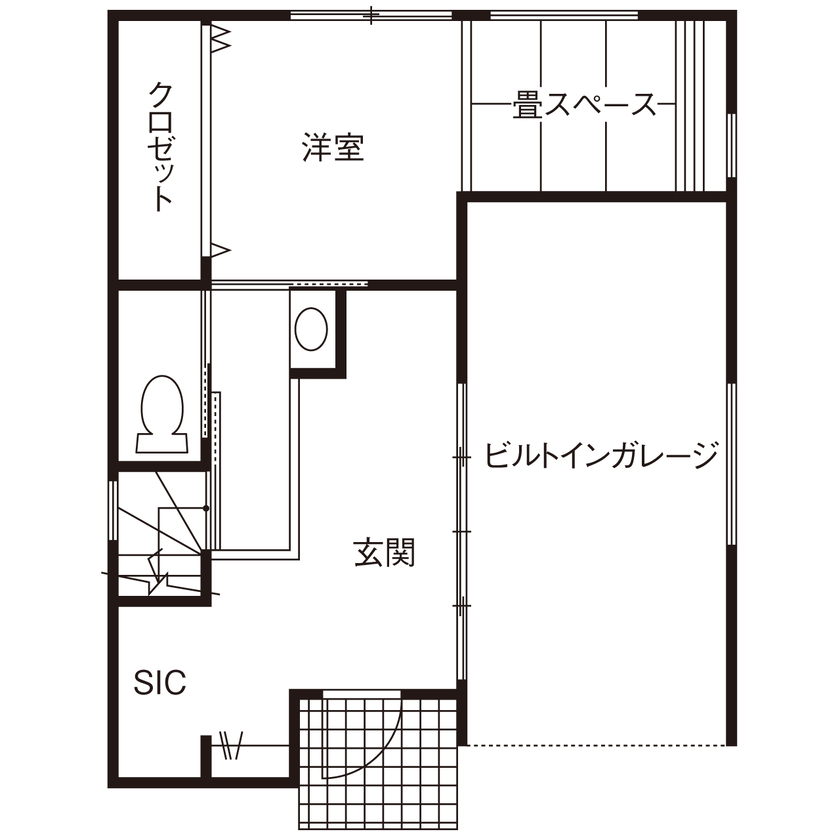 桝田工務店 【大阪市内|3000万円台|3階建て|狭小地20.3坪|間取り図有】広々LDK＆屋上の贅沢空間が魅力のガレージハウスの間取り図（3LDK）1階