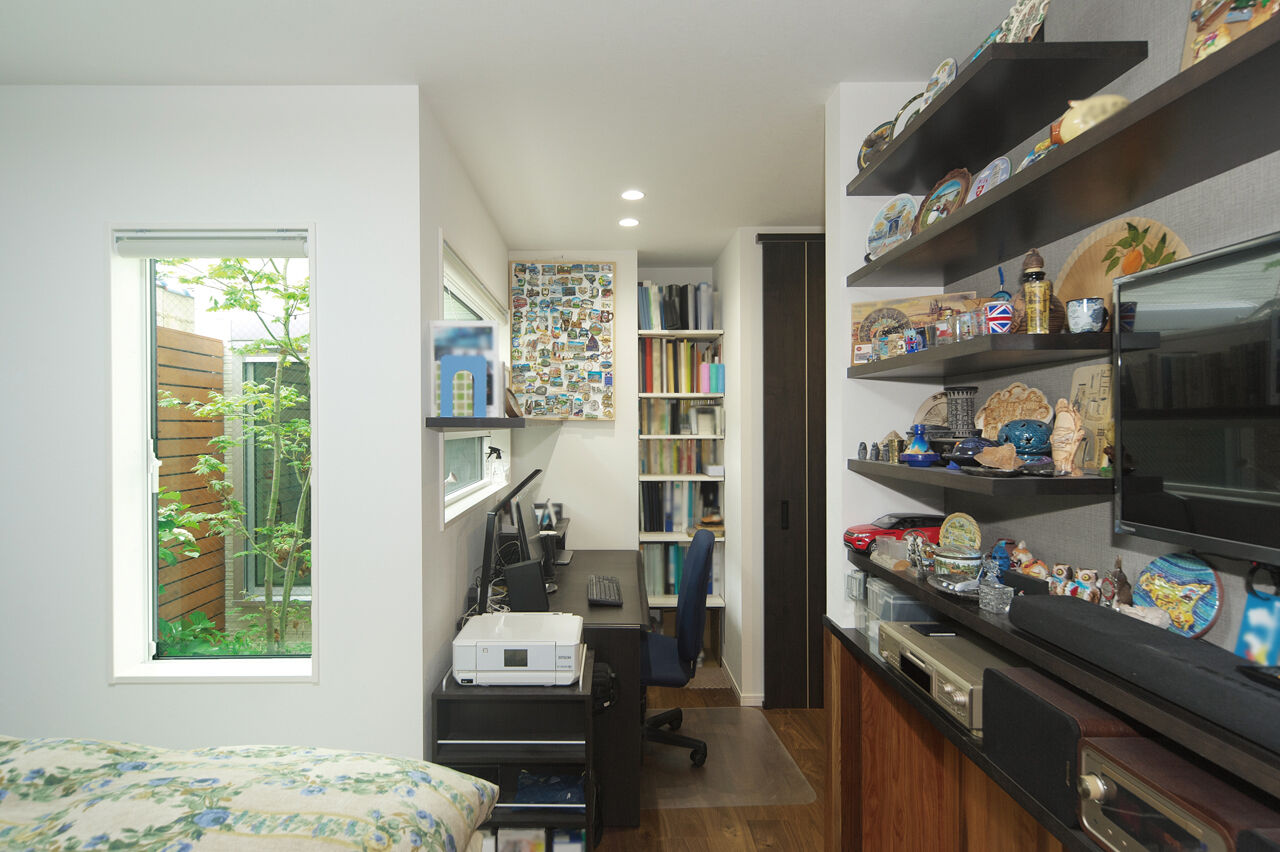 桝田工務店 【大阪市内|4000万円～|2階建て|間取り図有】非日常を味わう離れの和室に、自然光溢れるLDKのある家の建築実例画像5