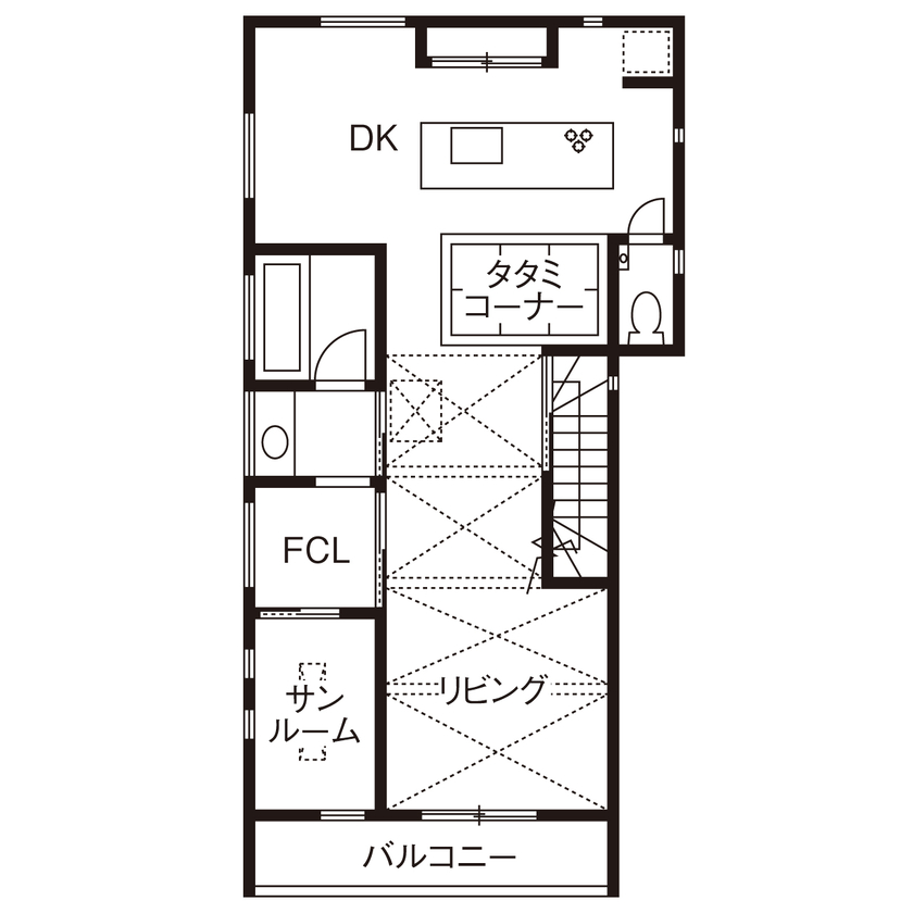 桝田工務店 【大阪市西成区|2000万円台|2階建て|間取り図有】効率的な動線設計で共働き夫婦の家事と子育てをサポートの間取り図（4LDK）2階