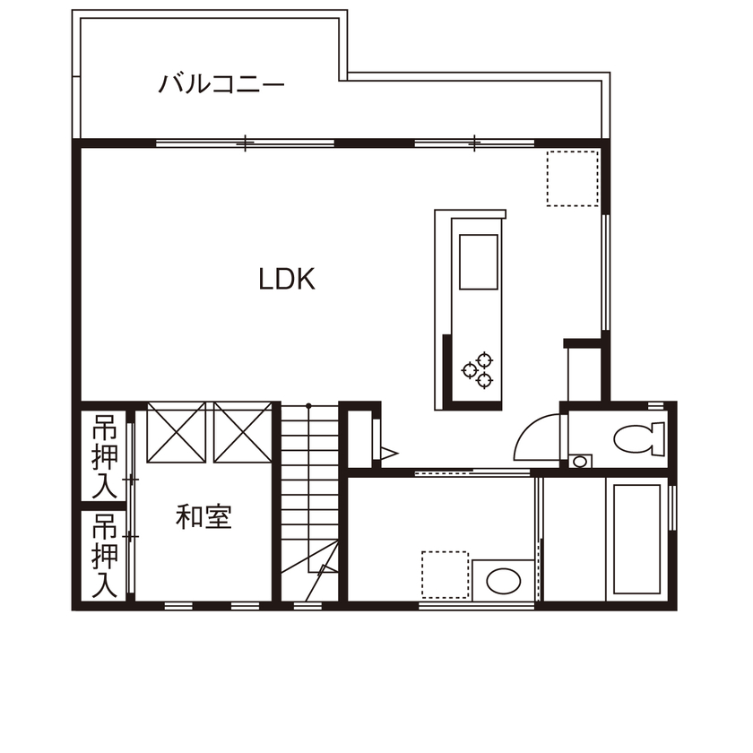 桝田工務店 【大阪市阿倍野区|2000万円台|2階建て|間取り図有】眺望を存分に楽しめる開放感たっぷりの2階LDKが自慢の間取り図（3LDK）2階