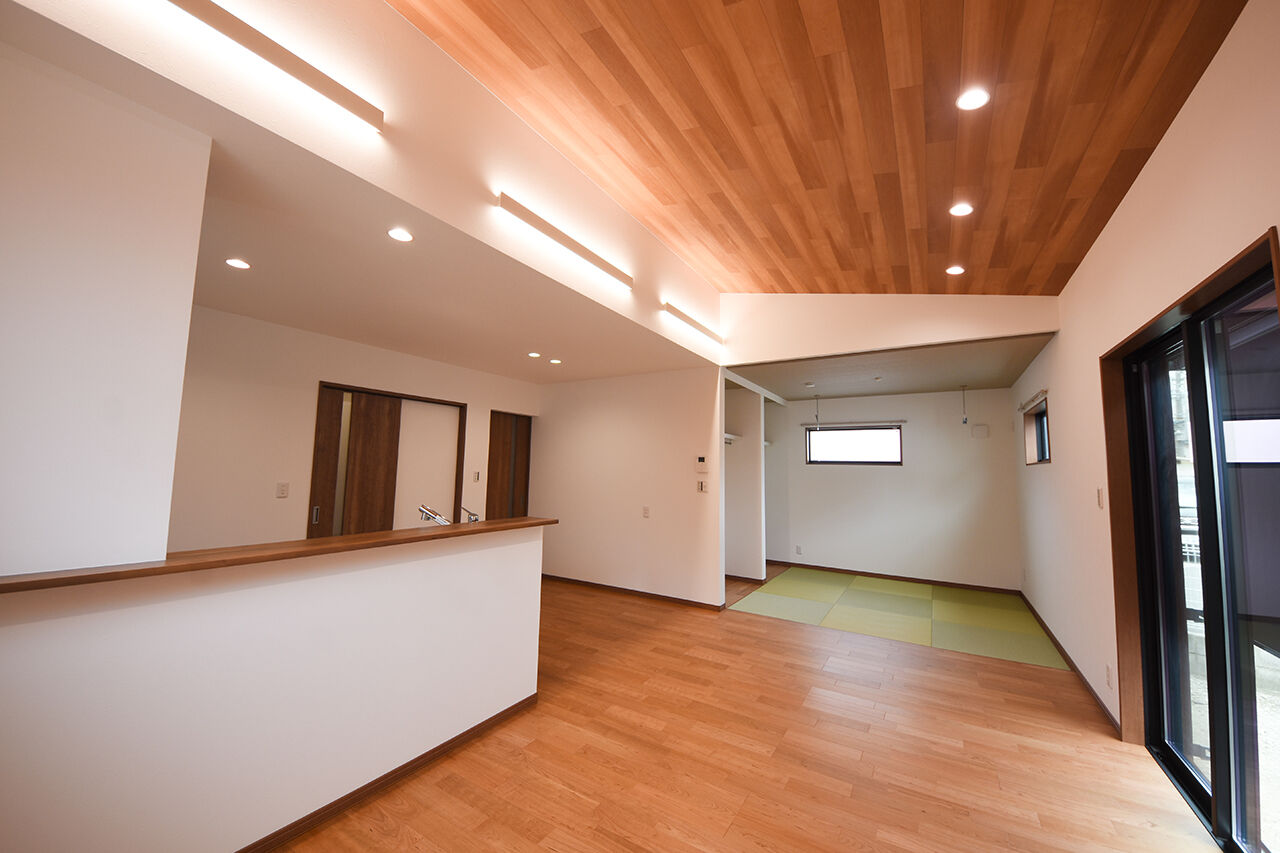 桝田工務店 【大阪市都島区|2000万円台|平屋】変形地を活かした大空間リビングでくつろげる、居心地のいい平屋の建築実例画像3