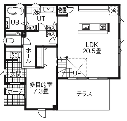 maida koumuten 【2000万円台/札幌市/4LDK/間取り】性能もデザインも満足！親切・丁寧・迅速対応が魅力の間取り図（4LDK）１階