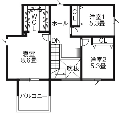 maida koumuten 【2000万円台/札幌市/4LDK/間取り】性能もデザインも満足！親切・丁寧・迅速対応が魅力の間取り図（4LDK）２階