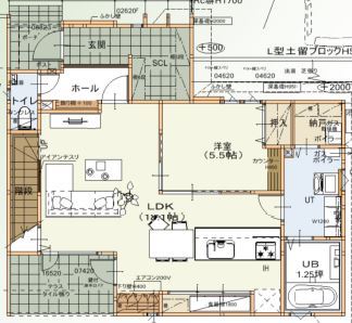 maida koumuten 【2000万円台/札幌市/４LDK/間取り】アイアンの階段がアクセントの白で統一されたデザイン住宅の間取り図（4LDK）1階