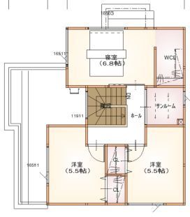 maida koumuten 【札幌市/４LDK/間取り/床暖房】回遊動線！使い勝手いいデザイン住宅の間取り図（4LDK）２階