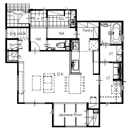 maida koumuten 【2000万円台/北広島市/４LDK間取り】毎朝の朝陽を楽しむ住まいの間取り図（4LDK）1階