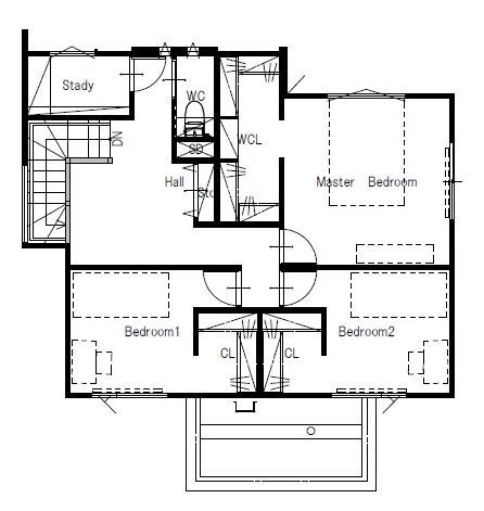 maida koumuten 【2000万円台/北広島市/４LDK間取り】毎朝の朝陽を楽しむ住まいの間取り図（4LDK）2階
