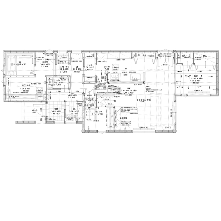 maida koumuten 【2000万円台／間取り／広々LDK】夏も冬も過ごしやすい高性能住宅。家事ラク動線が嬉しい家の間取り図（4LDK）1階