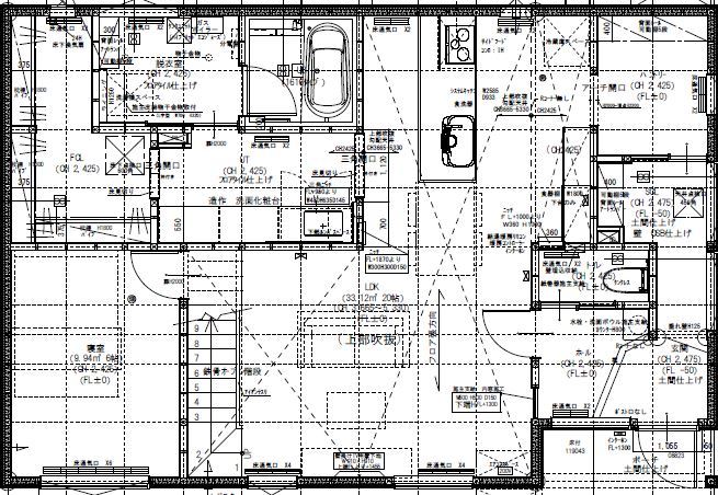 maida koumuten 【札幌市/2000万円台/間取り/吹抜け】吹き抜けで開放的なカフェ風住宅の間取り図（2LDK）1階