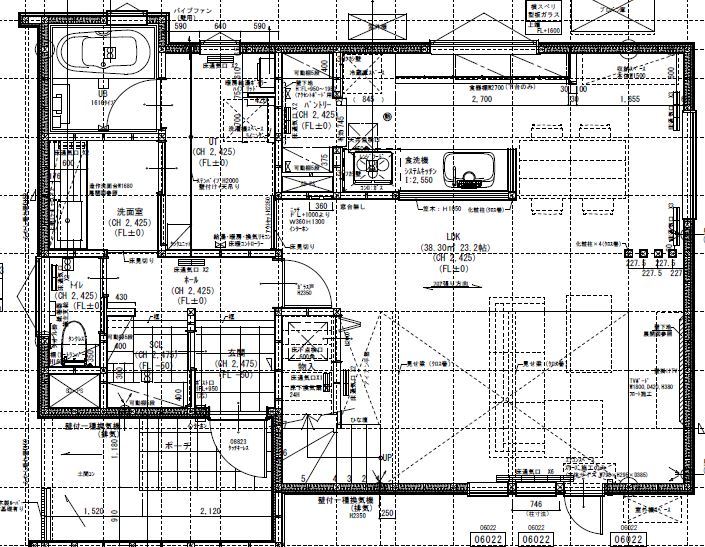 maida koumuten 【3000万円台/間取り】モダンカラーの切り替えが美しいファサード、大開口と吹き抜けが織りなす開放空間の間取り図（3LDK）1階
