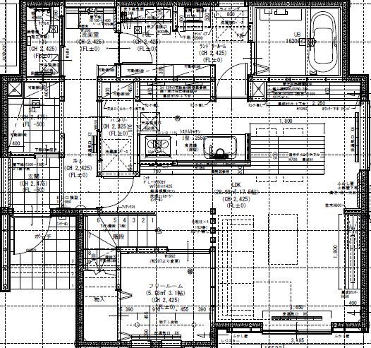 maida koumuten 【札幌市/2000万円台/収納充実/家事ラク/書斎】理想をカタチにした造作家具が映える家の間取り図（4LDK）1階