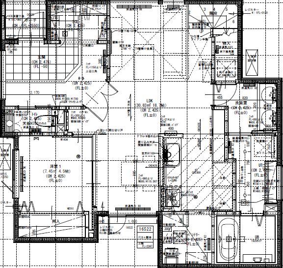 maida koumuten 【札幌市/2000万円台/４LDK間取り/吹抜け/書斎】木のぬくもりを感じる和モダンな住まいの間取り図（4LDK）1階