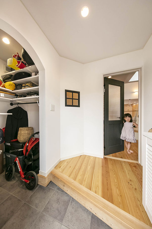 ひのき乃工房　ムクヤホーム 【2000万円台/20坪台/間取り/狭小/ウッドデッキ】高さ5.5mの吹き抜けの解放感と自然素材が心地よい注文住宅の建築実例画像12