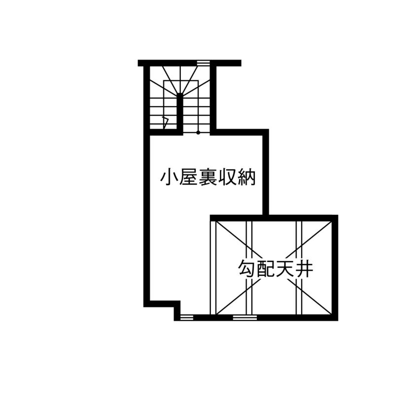 ひのき乃工房　ムクヤホーム 【2000万円台/20坪台/間取り/自然素材/音楽室】ピアノ教室のための注文住宅で、自分たちらしい暮らしを実現の間取り図（2LDK）小屋裏