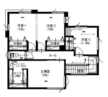 アサヒアレックス 【32.8坪｜2280万円｜七ヶ浜町】海と暮らす優雅な暮らし。家族団らんの快適な住まいの間取り図（3LDK）2階