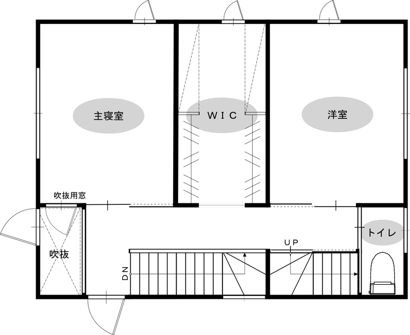 綿半林業 【2000万円台/ひのき/間取有】旧家の建材を活かした懐かしいけど新しい“ばあちゃんち”みたいなレトロな家の間取り図（3LDK）2階