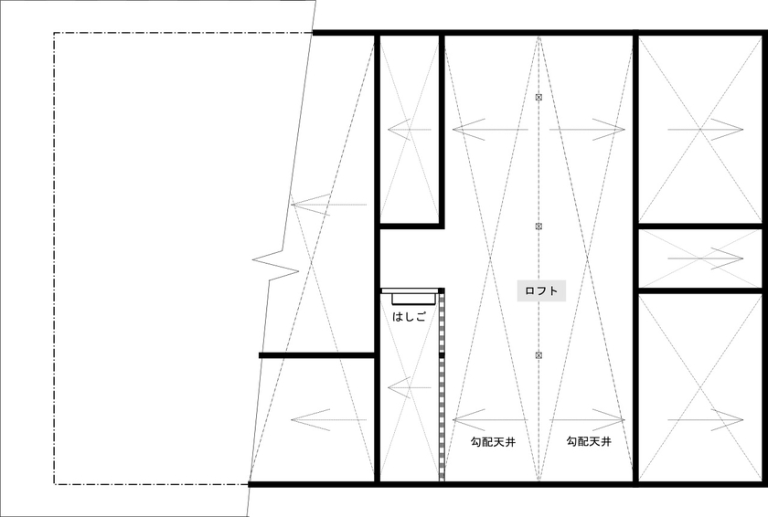 綿半林業 【1000万円台/ひのき/間取り有】和風旅館の風情あふれる隠れ書斎のある古民家風の家の間取り図（4LDK）loft