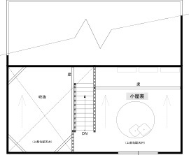 綿半林業 【リビング土間/39坪/1950万円】おうちキャンプも楽しいアウトドア大好き家族の家の間取り図（3LDK+小屋裏収納）小屋裏収納