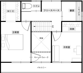 綿半林業 【1000万円台/ひのき/共働き/収納】バリ風インテリアに癒されるアジアンリゾートの家の間取り図（2LDK）2階