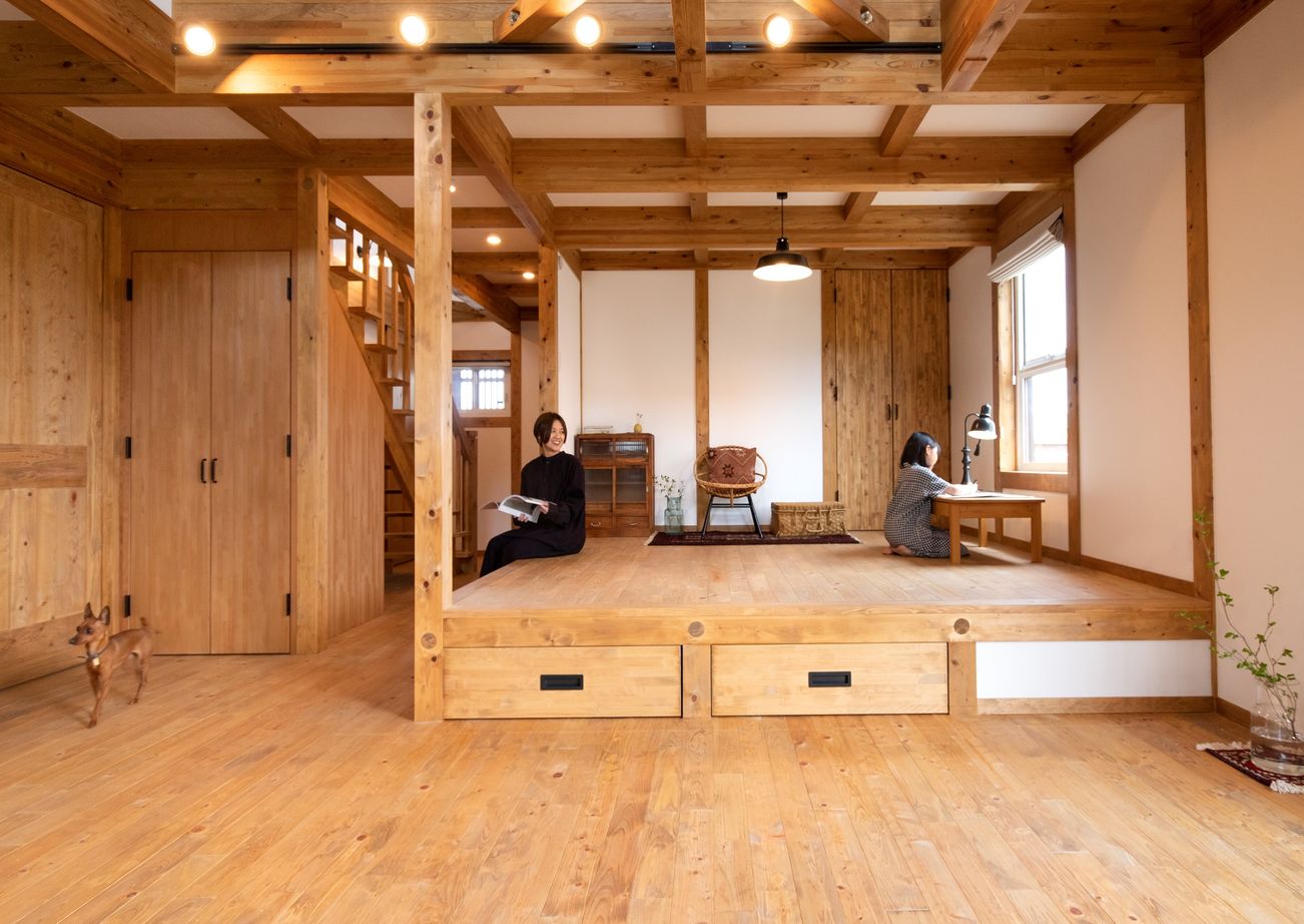 綿半林業 【1800万円台/38坪/ロフト】昭和レトロな家具や小道具がなじむ古民家カフェのような国産ひのきの家の建築実例画像6