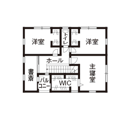 アーキホームライフ ［京都・2000万円台・30坪以上・駐車場有］自然素材をふんだんに使った、ナチュラルテイストの家（間取り）の間取り図（5K以上）2階