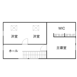 アーキホームライフ ［京都・～2000万円・30坪以下・駐車場有］ウッドデッキ&漆喰と無垢材を使った自然素材の家（間取り有）の間取り図（1LDK）2階