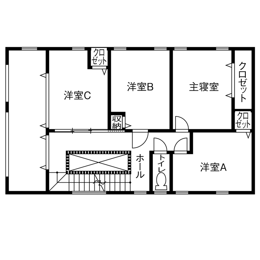 アーキホームライフ ［京都・2000万円台・アメカジ・駐車場有］屋上グランピングでBBQが楽しめる高台の家（間取り有）の間取り図（5K以上）2階