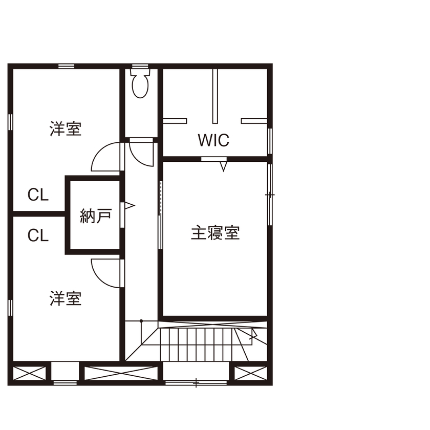 アーキホームライフ 【2000万円台のおしゃれな家/子育て/間取り有】金属サイディングに片流れ屋根、鉄骨階段でスタイリッシュにの間取り図（4LDK）2階