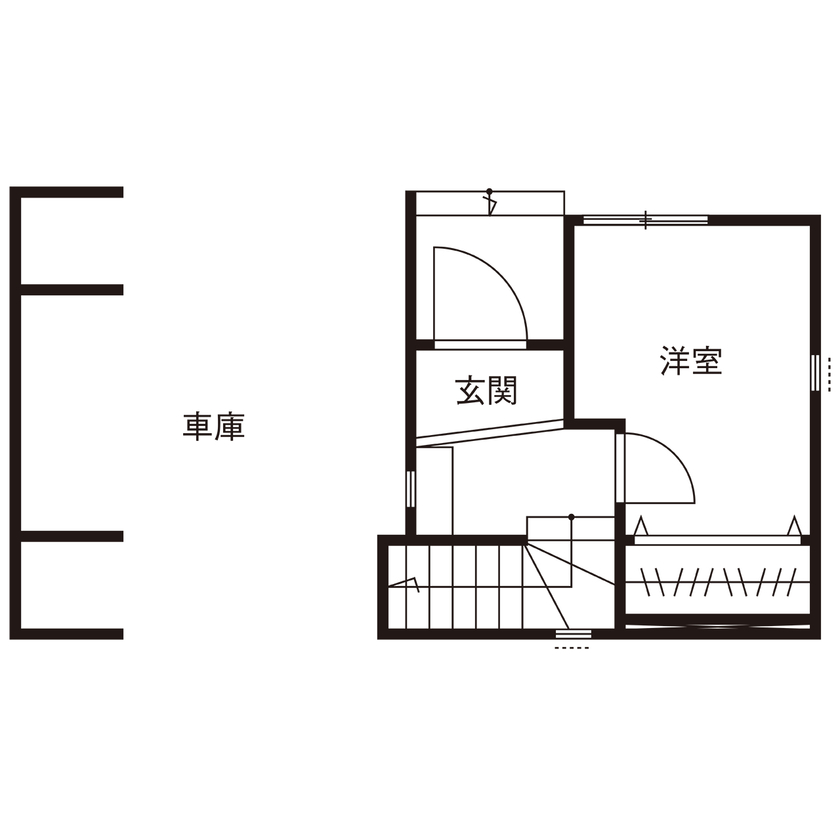 アーキホームライフ 【狭小地/3階建て/ビルトインガレージ/大阪】15坪の敷地を効率的に活用。2階LDKで明るく開放的な暮らしの間取り図（3LDK）1階