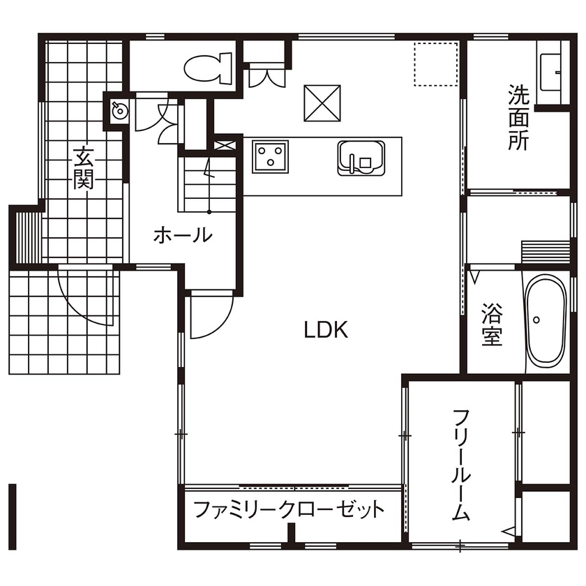 アーキホームライフ 【大阪・2000万円台・駐車場有】金属サイディングが映えるカリフォルニアテイストの住まい（間取り有）の間取り図（4LDK）1階